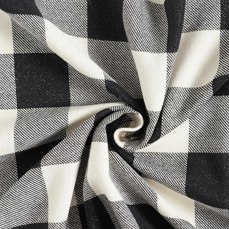 Tecido de algodão Xadrez Lurex – preto/branco,  image number 4