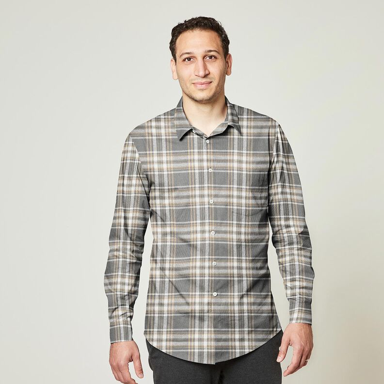 Flanela de algodão Xadrez – cinzento/branco,  image number 6