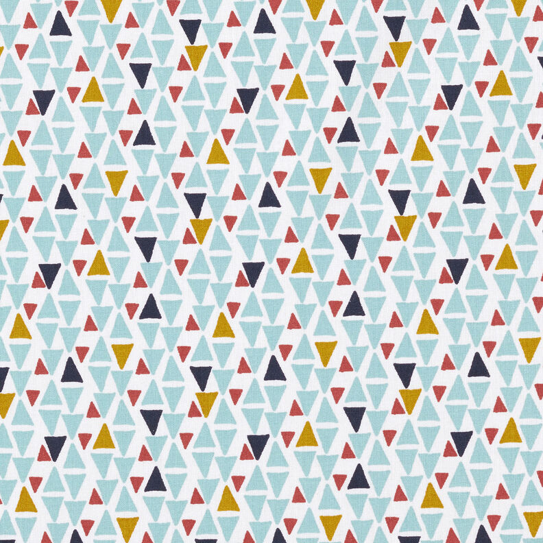 Tecido de algodão Cretone Mini triângulos – azul marinho/branco,  image number 1