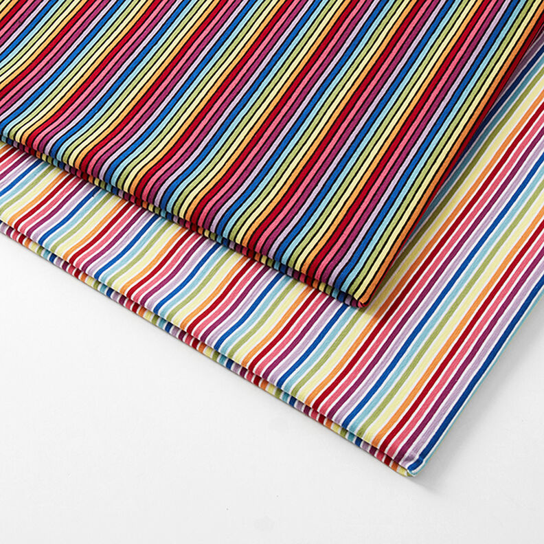 Jersey de algodão Riscas horizontais Arco-íris – branco/mistura de cores,  image number 5