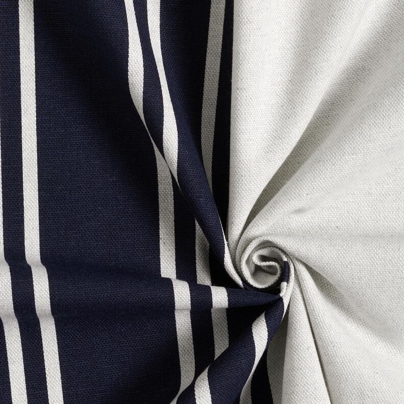 Tecido para decoração Panamá Riscas grossas – preto azulado/cinzento-névoa,  image number 3