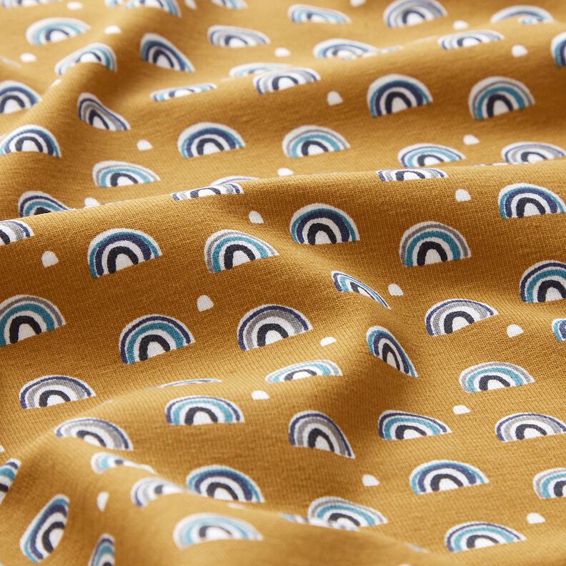 Jersey de algodão Pequenos arco-íris – mostarda,  image number 2