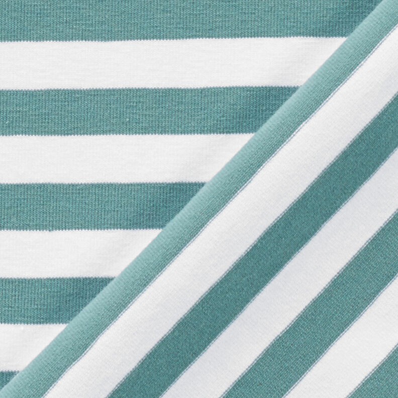 Jersey de algodão Riscas largas – menta/branco,  image number 4
