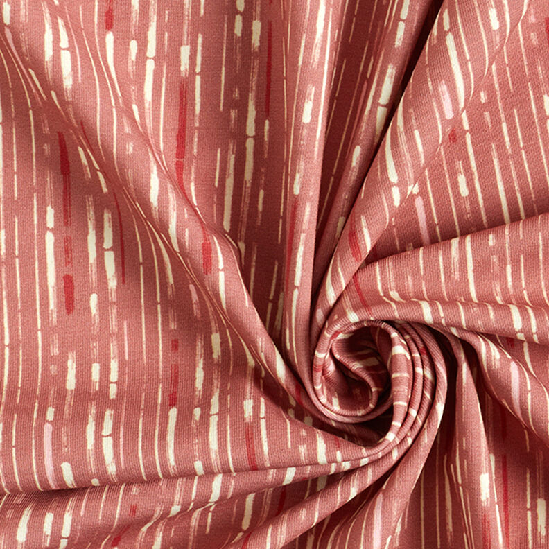 GOTS Jersey de algodão Riscas | Tula – rosa embaçado/terracota,  image number 3