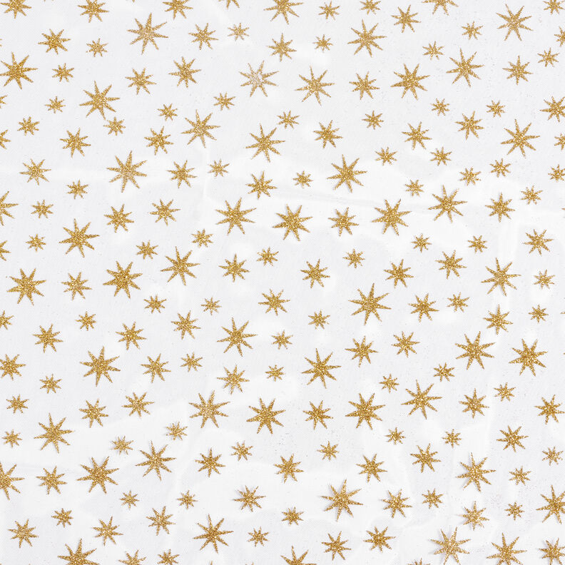 Tule Estrelas brilho – branco/dourado,  image number 6
