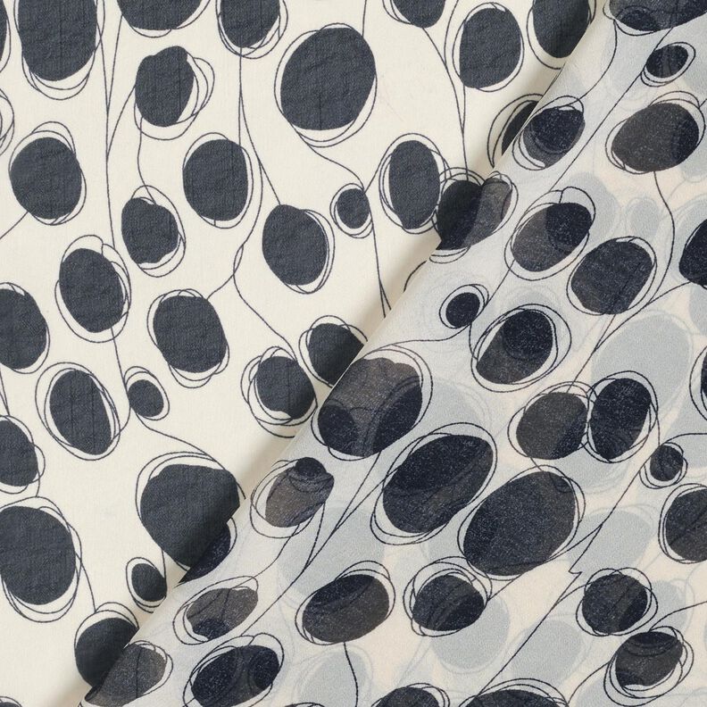 Chiffon Círculos abstratos – branco/preto,  image number 4