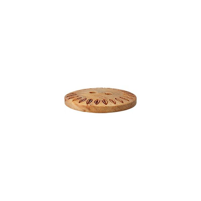 Botão de madeira 2 furos  – beige,  image number 2