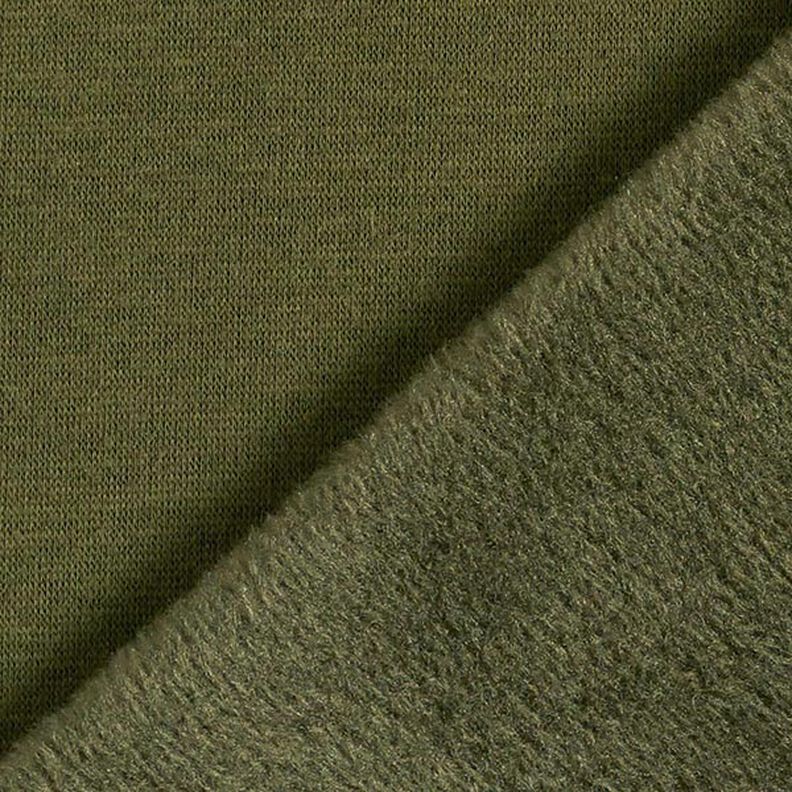 Tecido polar alpino Sweater aconchegante Liso – oliva escura,  image number 5