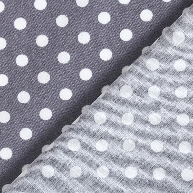 Popelina de algodão Polka Dots – cinza ardósia/branco,  image number 4