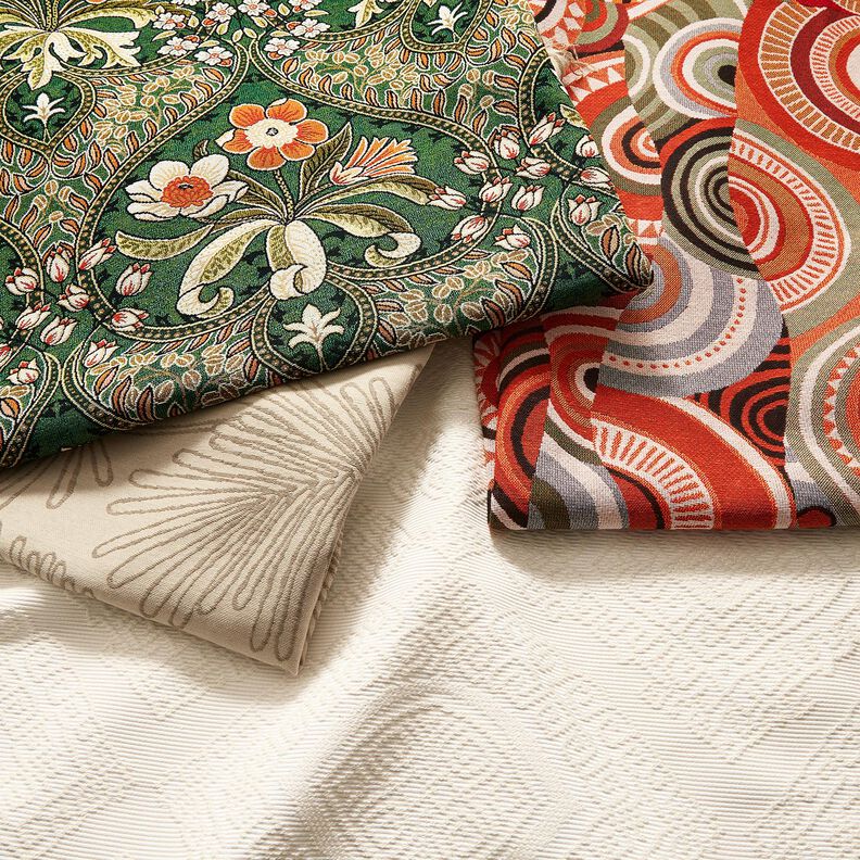 Tecido para decora&ccedil;&atilde;o Jacquard Contornos de folhas &ndash; natural,  image number 5