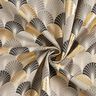 Tecido para decoração Meio linho Panamá estampa dourada de arcos premium – preto/dourado,  thumbnail number 3