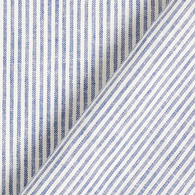 Mistura de linho e algodão Riscas estreitas – azul ganga/branco sujo,  image number 4