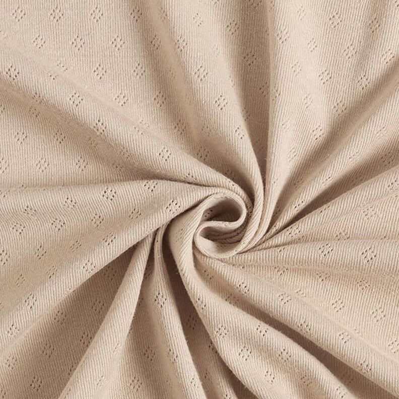 Jersey malha fina com padrão perfurado – beige,  image number 1