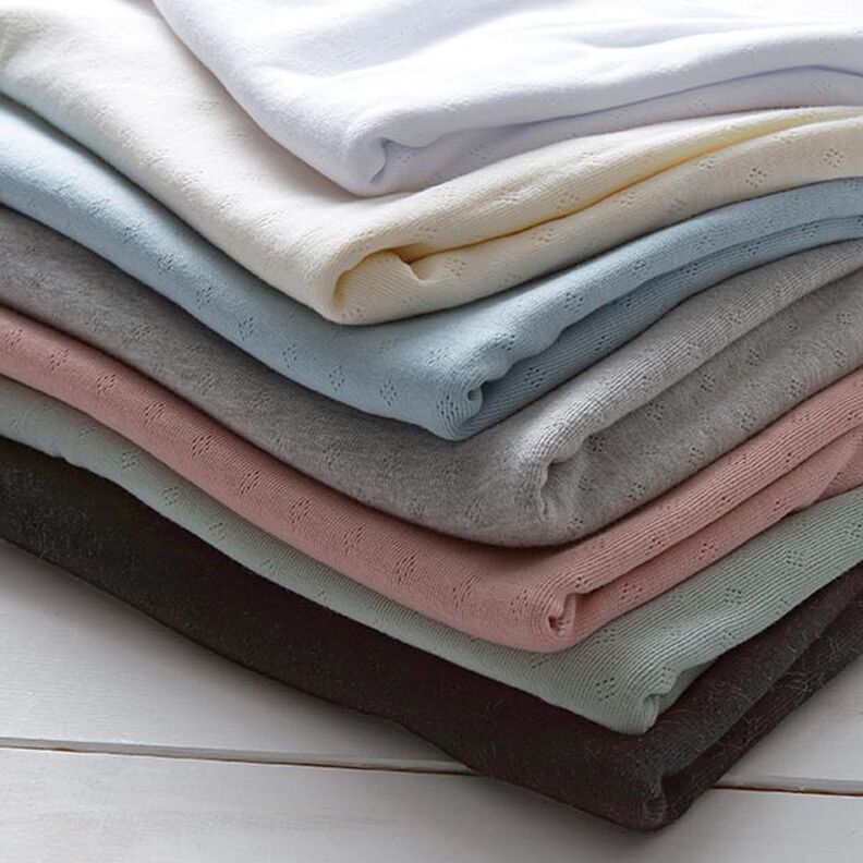 Jersey malha fina com padrão perfurado Melange – cinzento,  image number 5