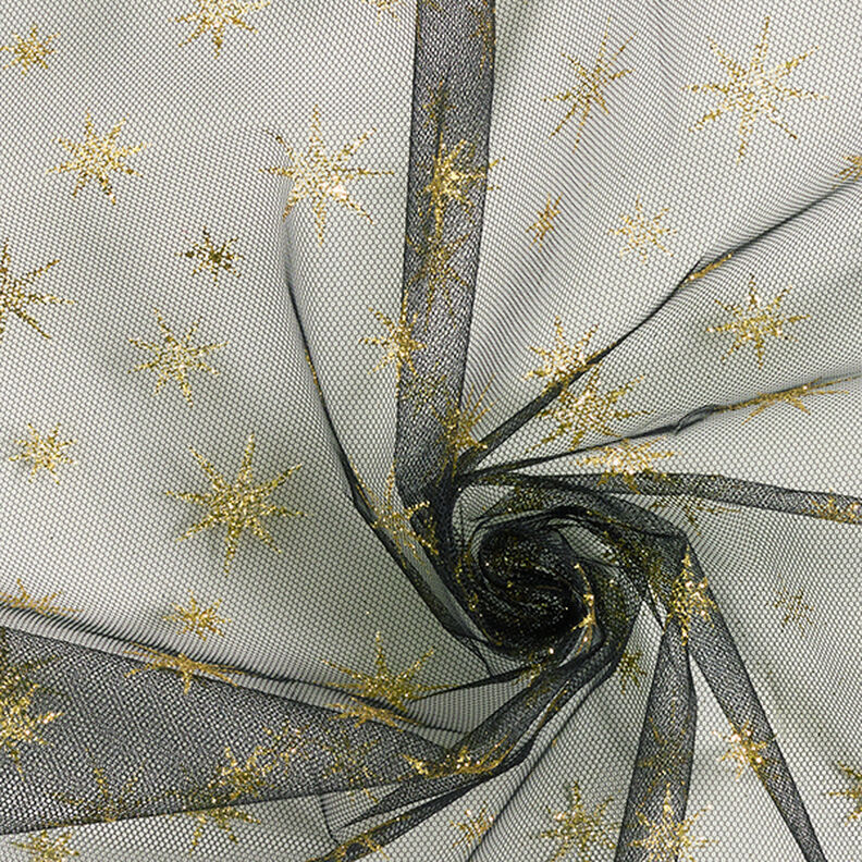 Tule Estrelas brilho – preto/dourado,  image number 3