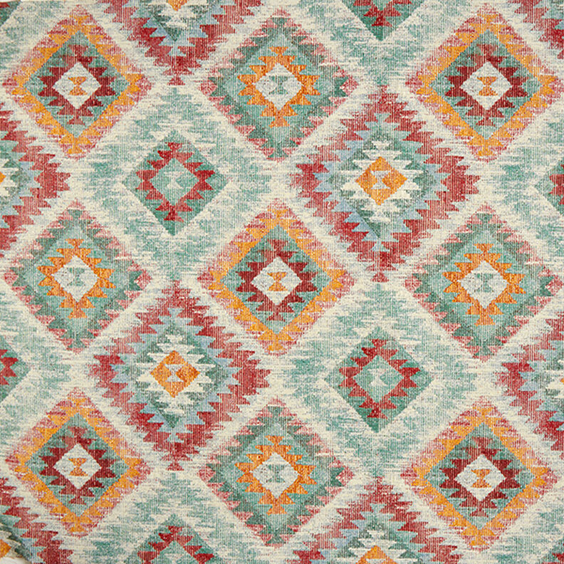 Tecido para decoração Gobelina Losangos étnicos – turquesa claro/bege claro,  image number 1