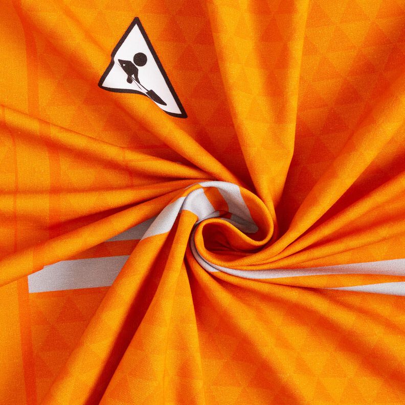 French Terry Barra Quero ser construtor | Stoff&Liebe – laranja-claro/cinzento-prateado,  image number 3