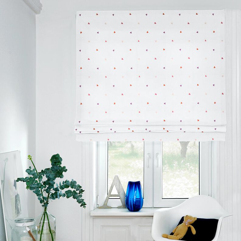 Musselina/ Tecido plissado duplo Corações bordados | Poppy Fabrics – branco/rosé,  image number 6