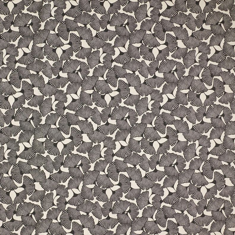 Tecido para decoração Meio linho Panamá Ginkgo manchado – preto/natural,  image number 1