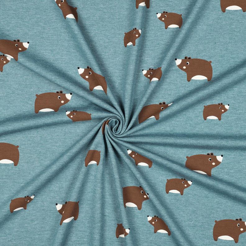 Jersey de algodão Ursos | Poppy Fabrics – cinza claro/castanho,  image number 3