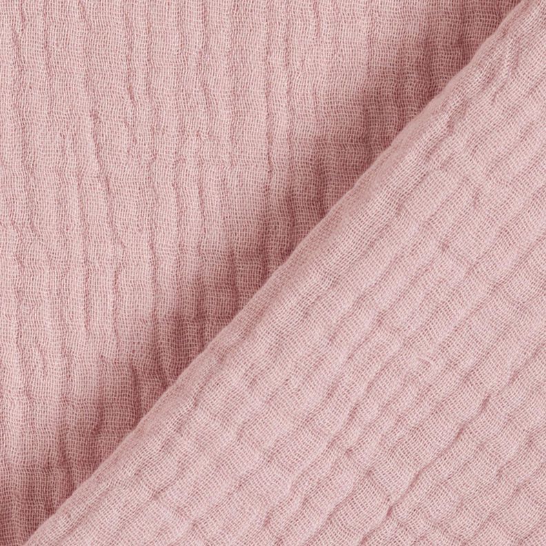 GOTS Musselina de algodão de três camadas – rosa-velho claro,  image number 5