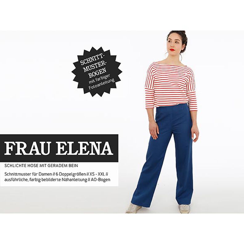 FRAU ELENA - Calças lisas com perna reta, Studio Schnittreif | XS - XXL,  image number 1