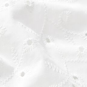 Tecido de algodão Bordado inglês Gavinhas florais – branco, 