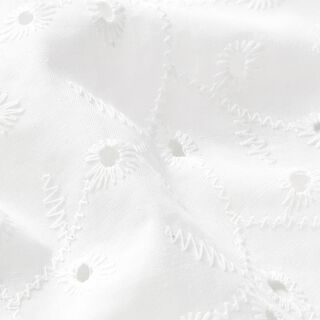 Tecido de algodão Bordado inglês Gavinhas florais – branco, 