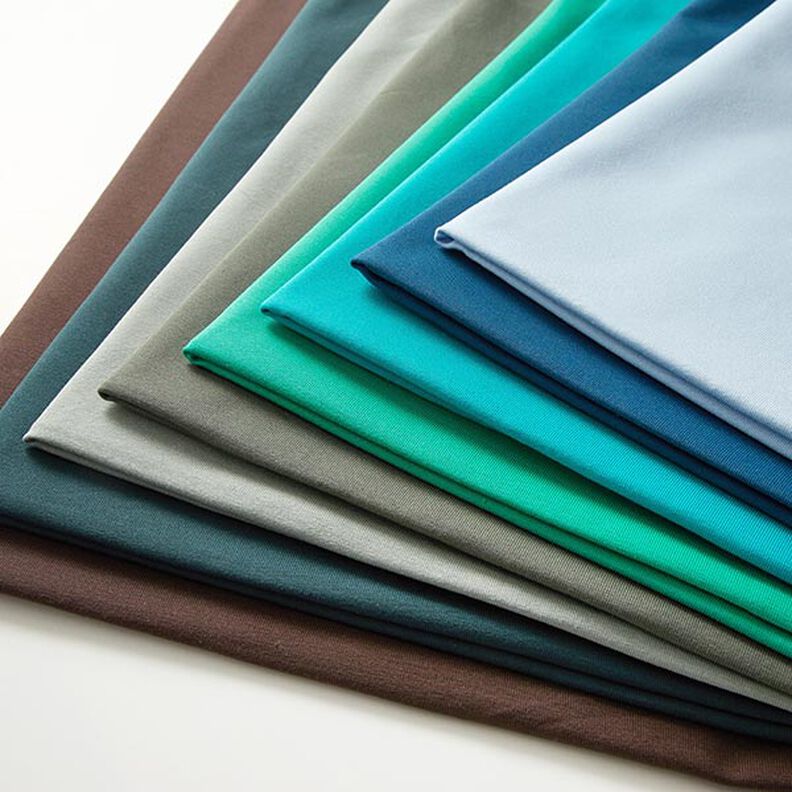 Jersey de algodão médio liso – azul petróleo,  image number 10