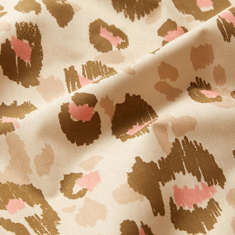 Popelina de algod&atilde;o Padr&atilde;o Leo &ndash; am&ecirc;ndoa/rosa emba&ccedil;ado,  image number 2