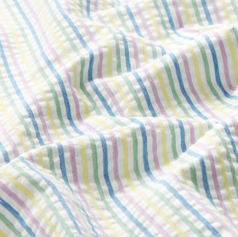 Anarruga Algodão Mistura de riscas – branco,  image number 2