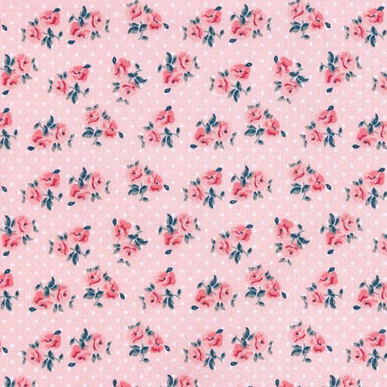 Tecido de algodão Cretone Rosas pequenas – rosa,  image number 1