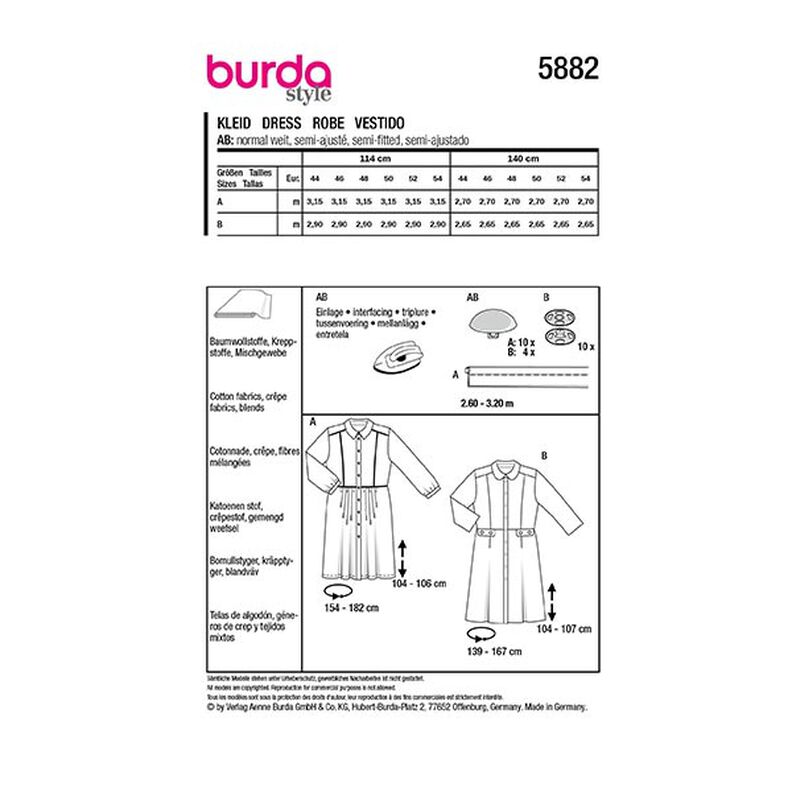 Vestido plus size | Burda 5882 | 44-54,  image number 9