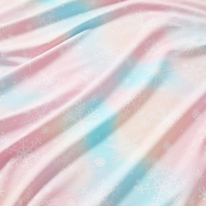 Jersey de algodão Gradiente de aquarela de flocos de neve | Glitzerpüppi – azul-gelo/rosé,  image number 2