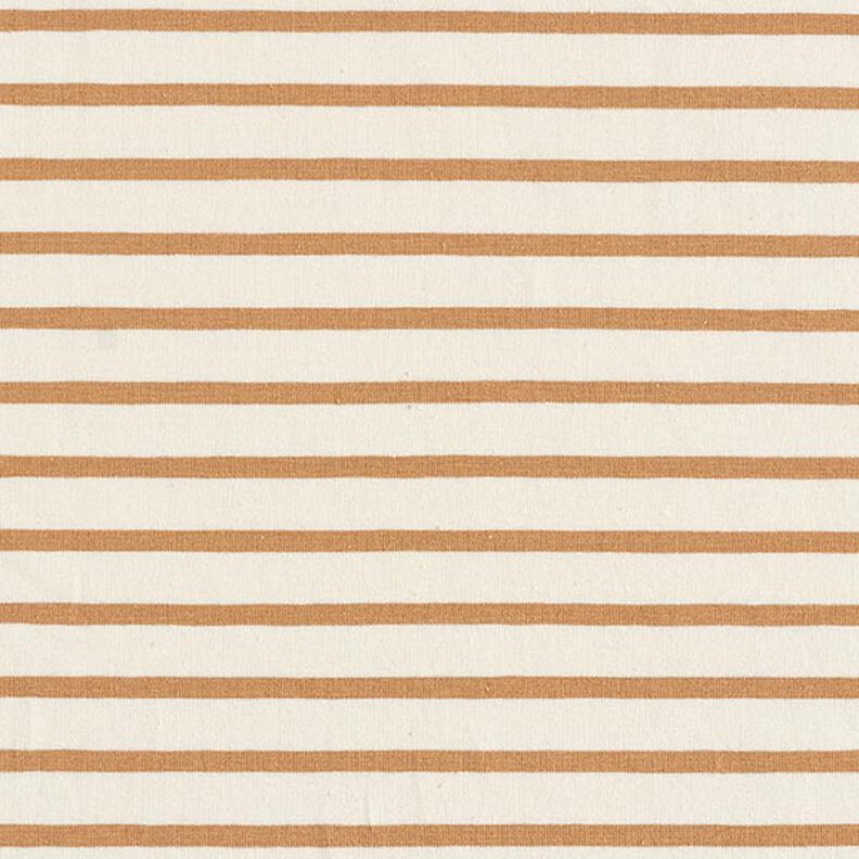 Jersey de algodão Riscas estreitas e largas – creme/canela,  image number 1