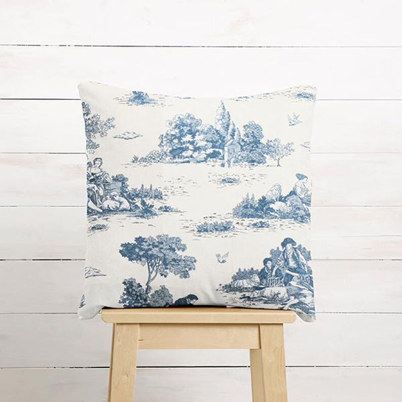 Tecido para decoração Meio linho Panamá Pastor – azul ganga/branco sujo,  image number 8