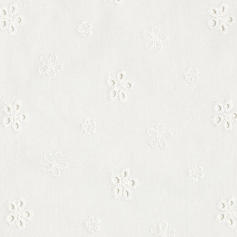 Bordado inglês Flores com rebordo recortado – branco,  image number 1