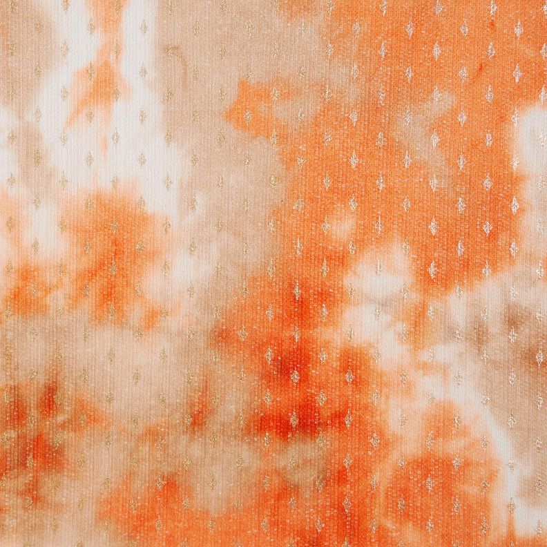 Renda em tricot Batik e losangos dourados – bege/laranja-pêssego,  image number 1