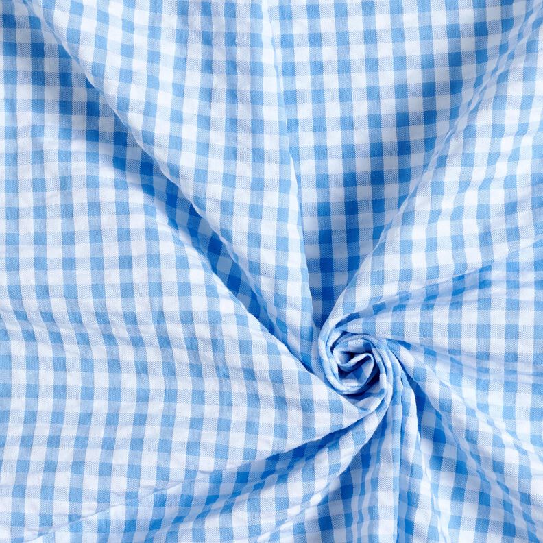 Anarruga Algodão Xadrez tecido – azul/branco,  image number 3