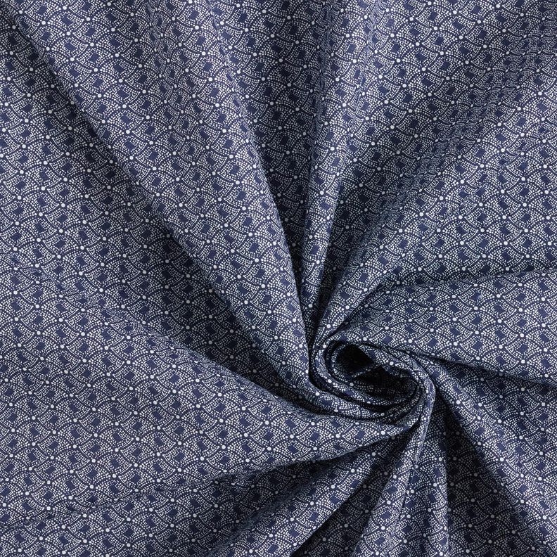 Tecido de algodão Losangos abstratos – azul-marinho,  image number 3