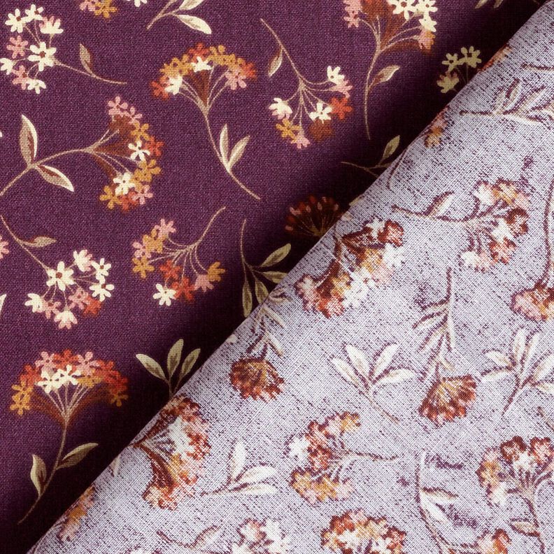 Tecido de algodão Cretone Flores delicadas – uva,  image number 4