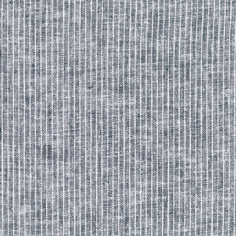 Mistura de linho e algodão Riscas estreitas – azul-noite/branco,  image number 1