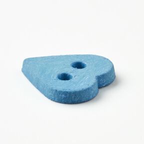 Botão de coração [Ø 15 mm] – azul brilhante, 