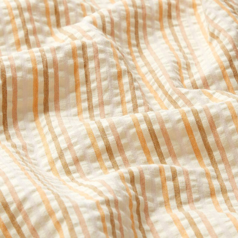Anarruga Algodão Mistura de riscas – damasco/branco sujo,  image number 2