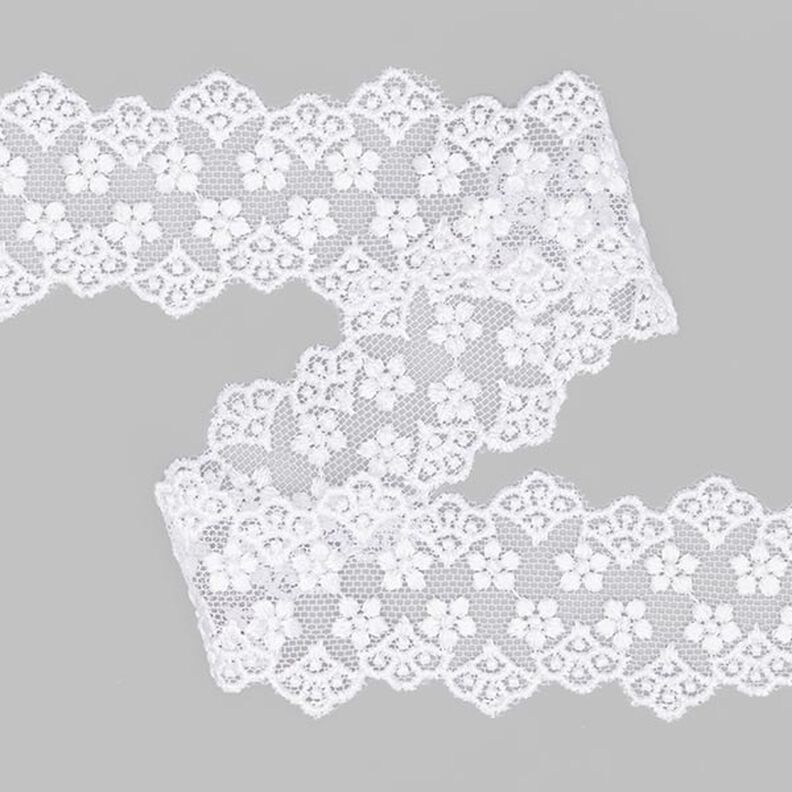Encaixe de tule de renda (38 mm) 1 – branco,  image number 1