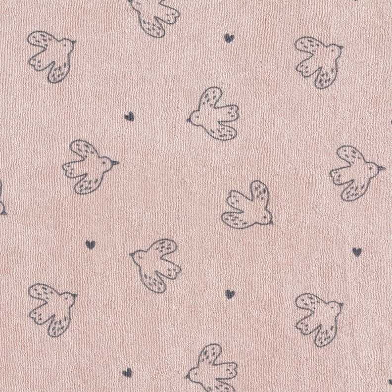 Tecido turco Jersey Passarinhos – rosa-velho claro,  image number 1