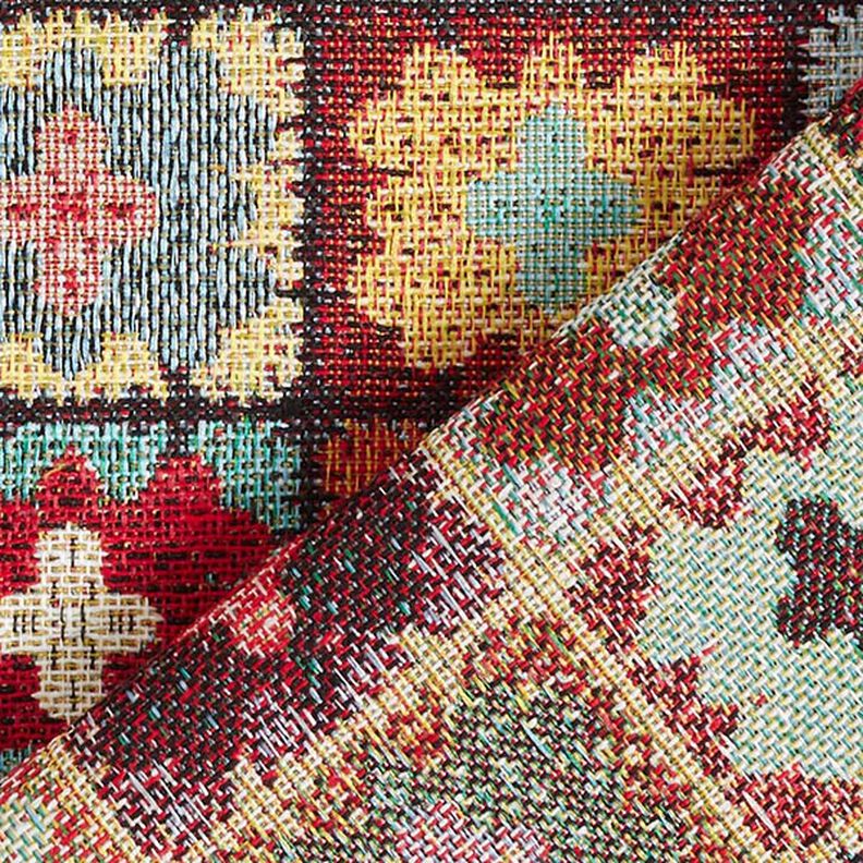 Tecido para decoração Gobelina Aparência crochet Mini – preto/vermelho,  image number 4