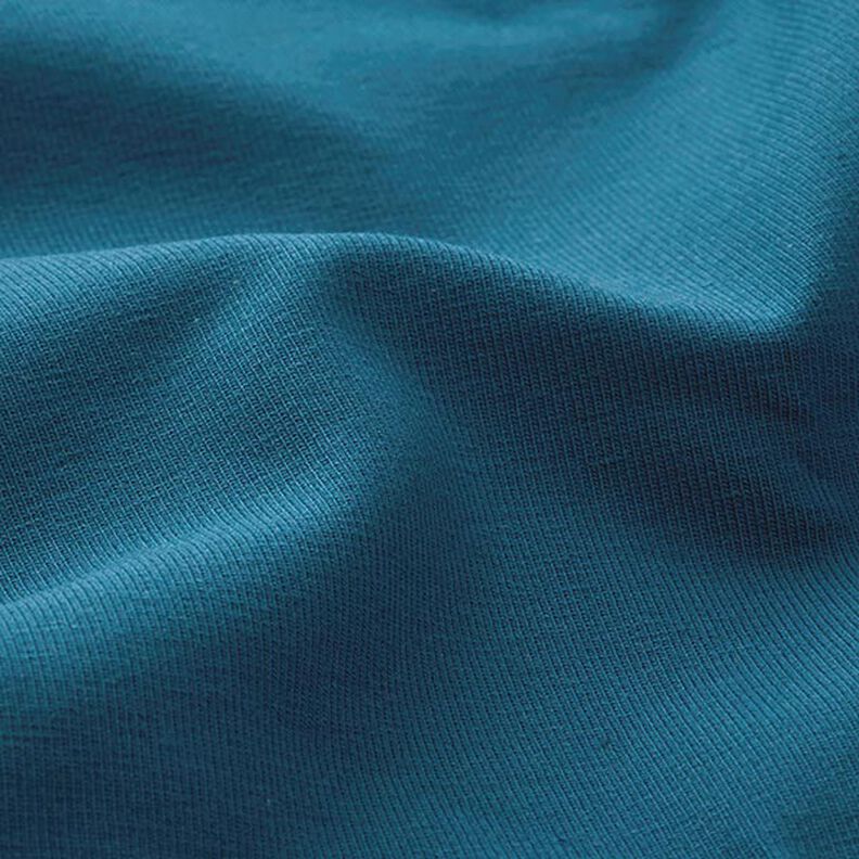 Jersey de algodão médio liso – azul petróleo,  image number 4
