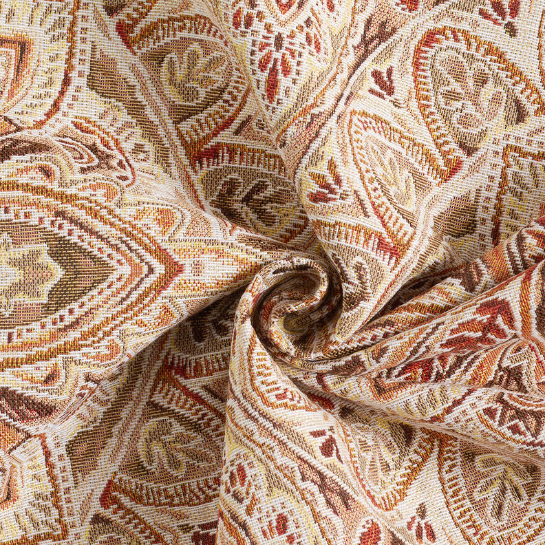 Tecido para decoração Gobelina Mandala delicada – branco sujo/bronze,  image number 3