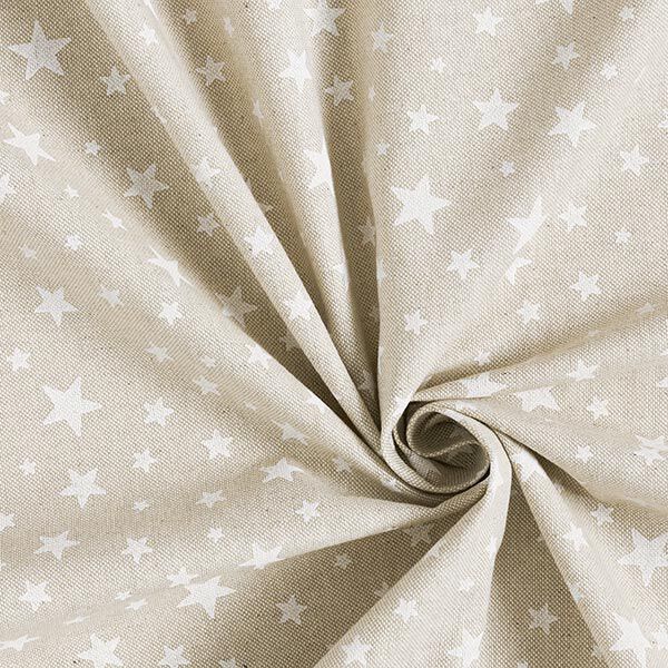 Tecido para decoração Meio linho Panamá Estrelas – natural/branco,  image number 3